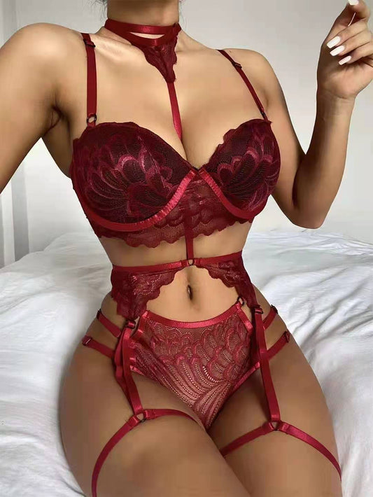 Xun Hot Lace Sexy Temptation Three-Point Suit Sexy Lingerie