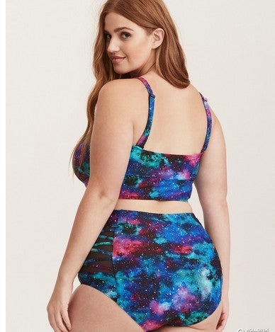 Plus Size Printed Swimsuit Split Swimsuit