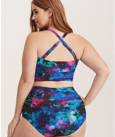 Plus Size Printed Swimsuit Split Swimsuit