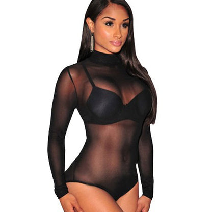 European and American sexy lingerie black tight mesh