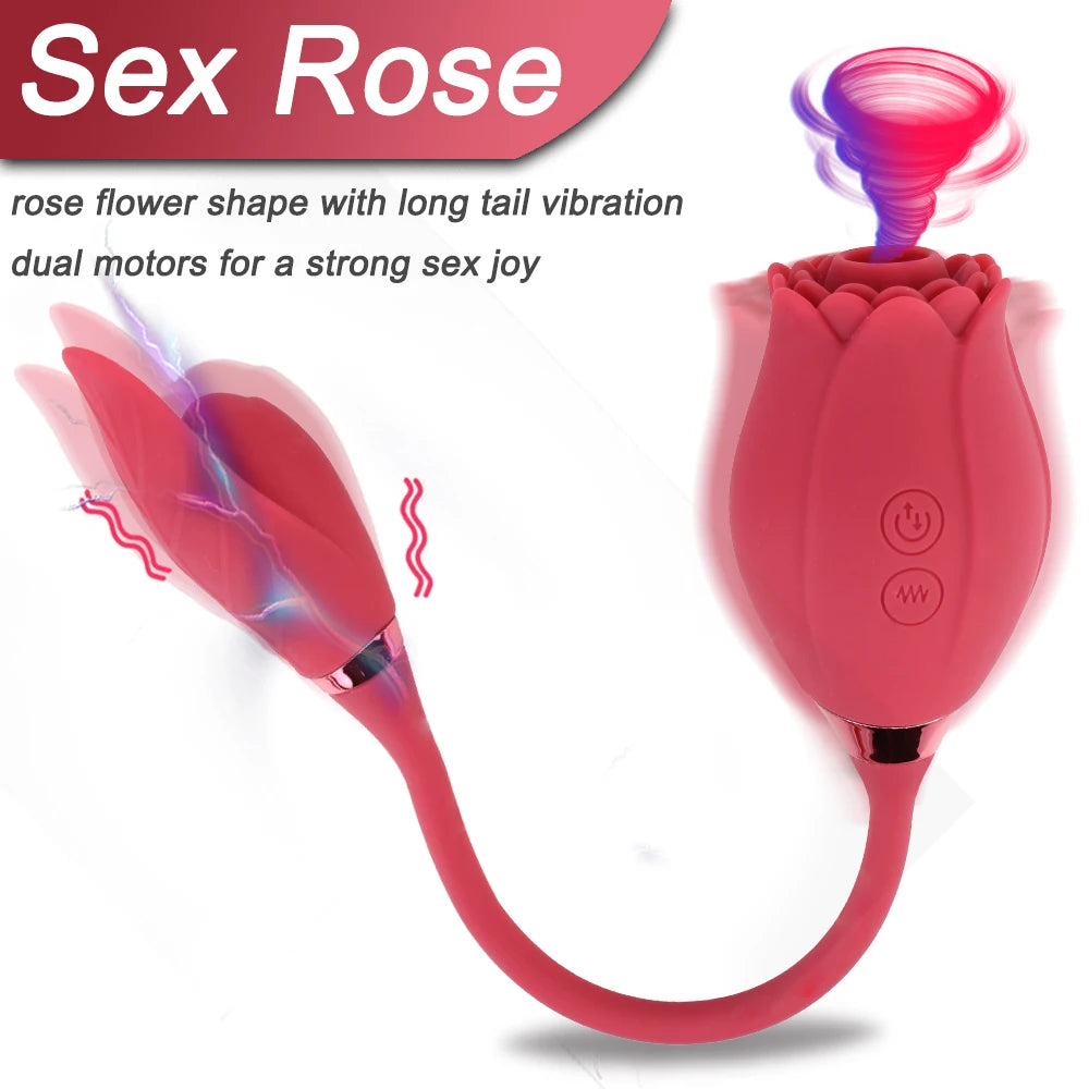VATINE 10+10 Modes  Sucking Vibrator Sexy Rose Nipple Sucker