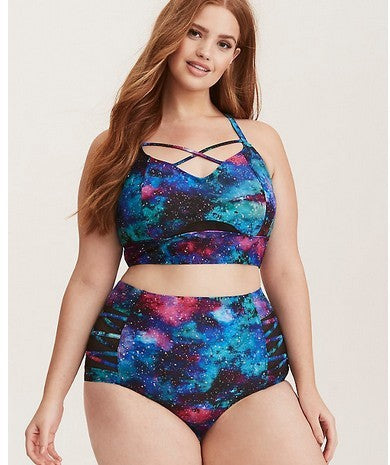 Plus Size Printed Swimsuit Split Swimsuit